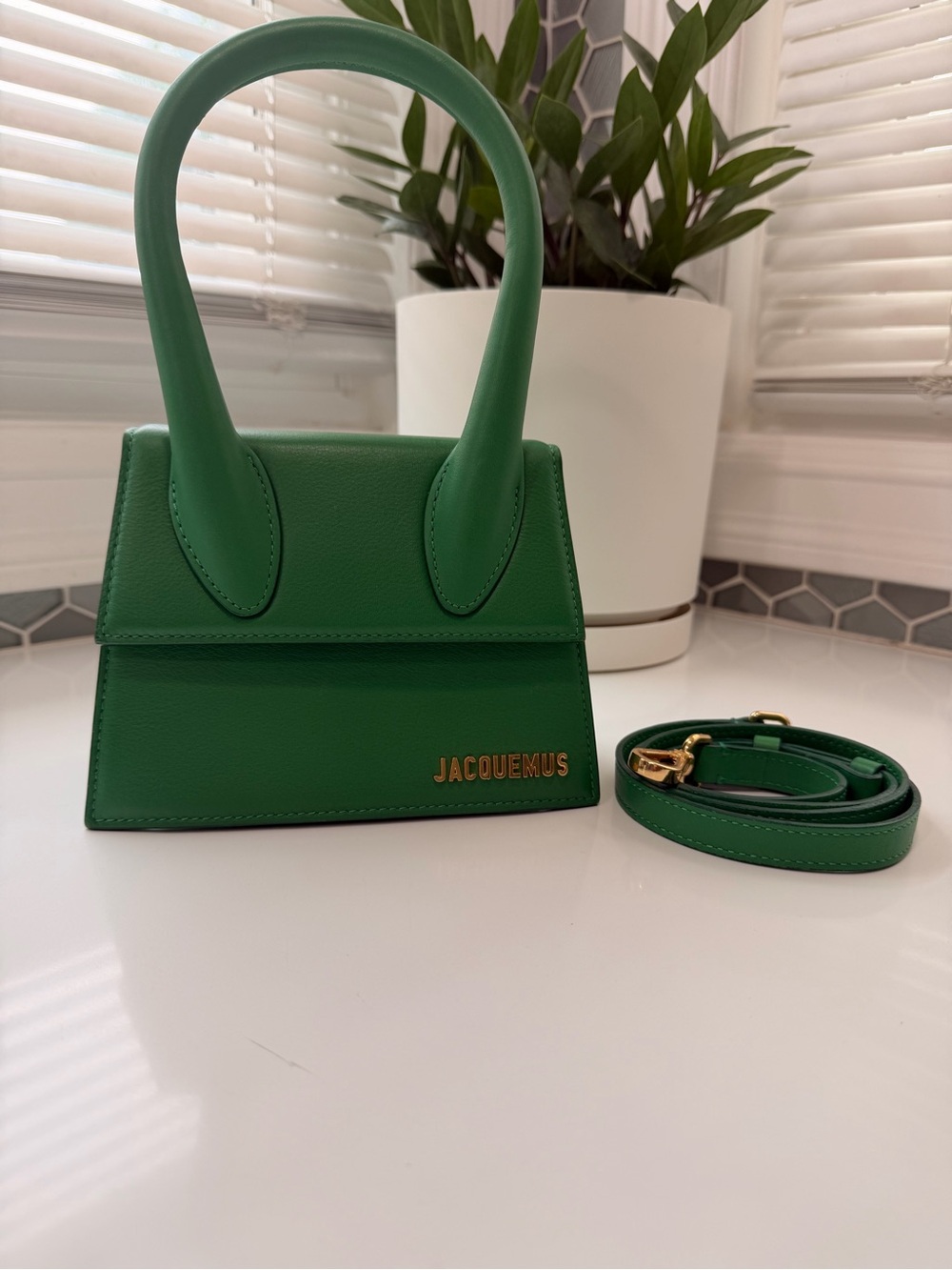 Jacquemus Chiquito Green Leather Mini Top-Handle Bag